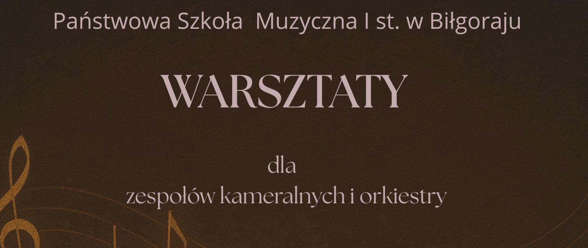 Brązowe ciemne tło, białe litery