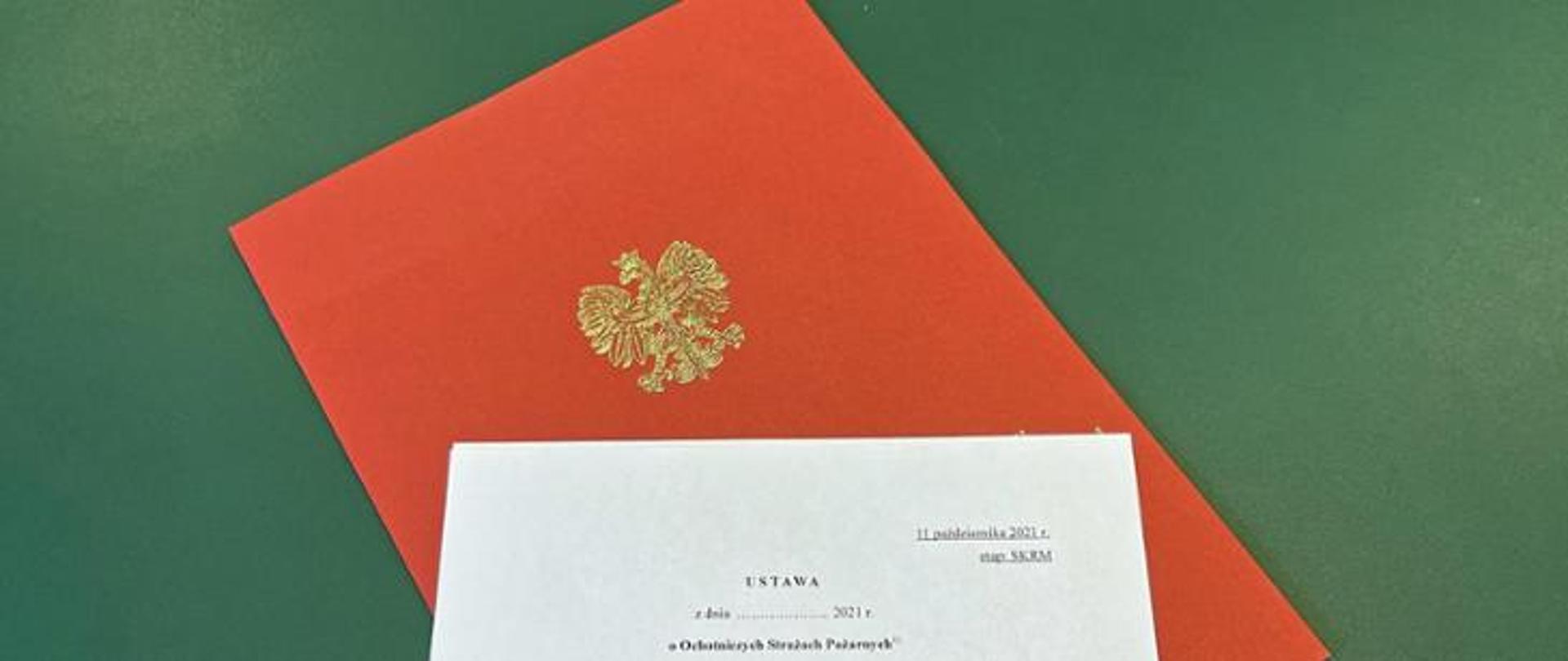 Zdjęcie pierwszej strony projektu ustawy o OSP