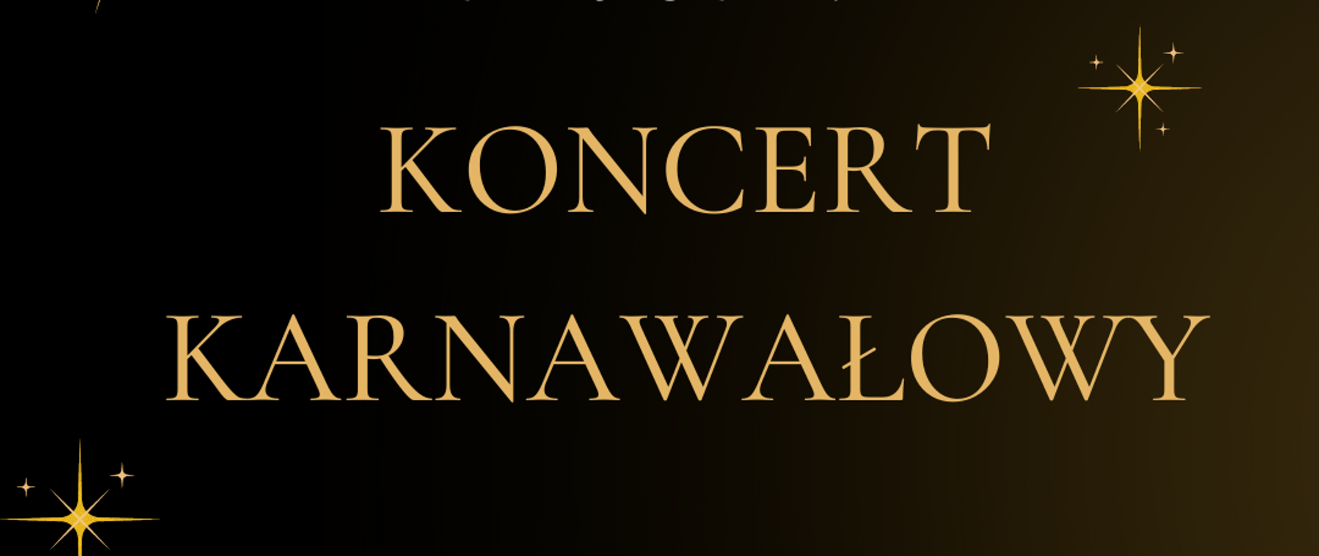 Plakat koncertu karnawałowego. 26 stycznia 2022, godz. 17.00 sala koncertowa ZPSM. Czarne tło. Fajerwerki w tle.