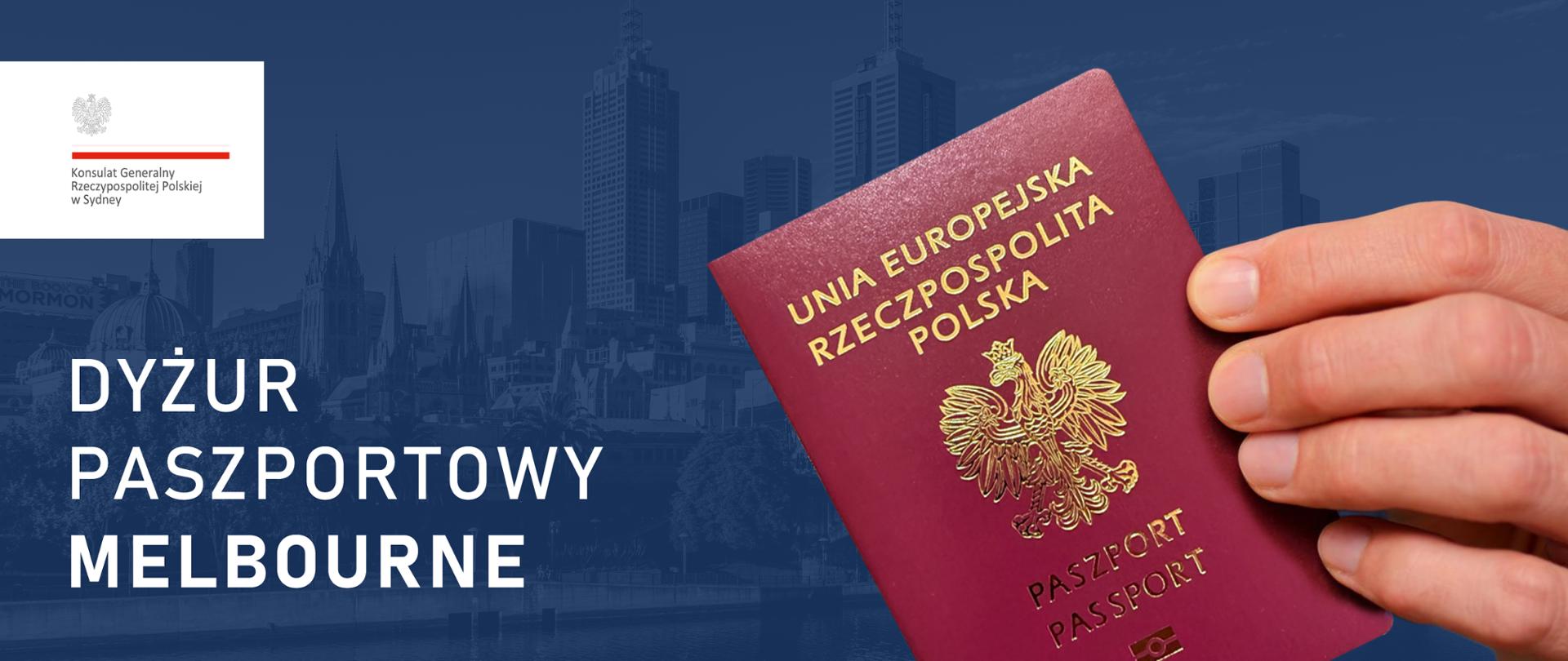 Paszport polski z informacją: Dyżur Paszportowy w Melbourne