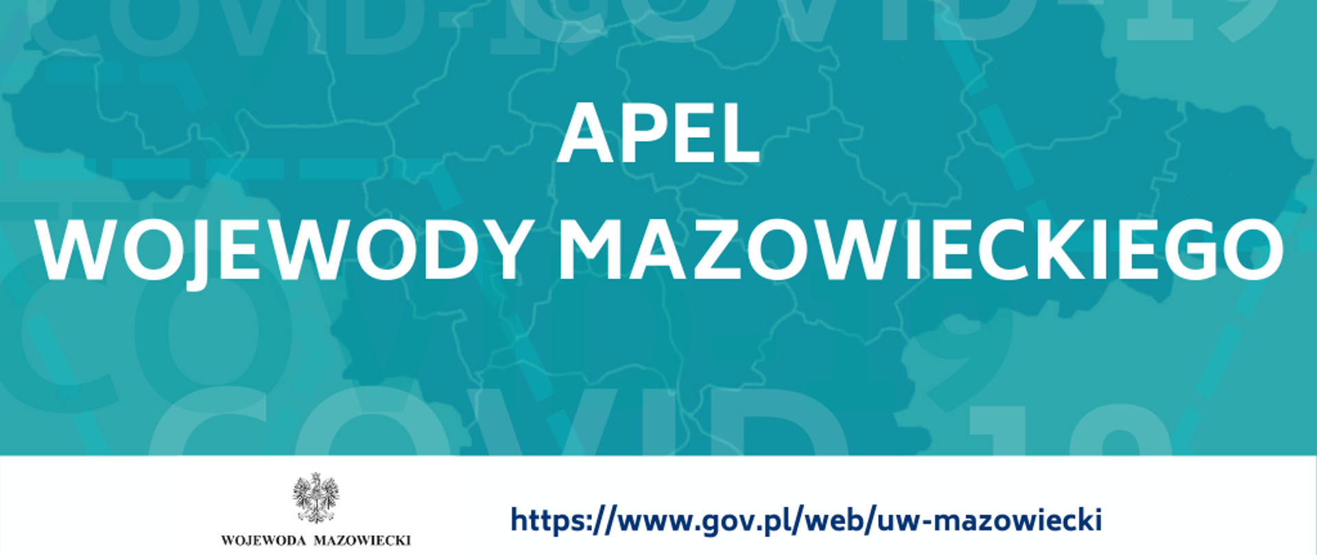 grafika na zielono-niebieskim tle z napisem apel Wojewody Mazowieckiego