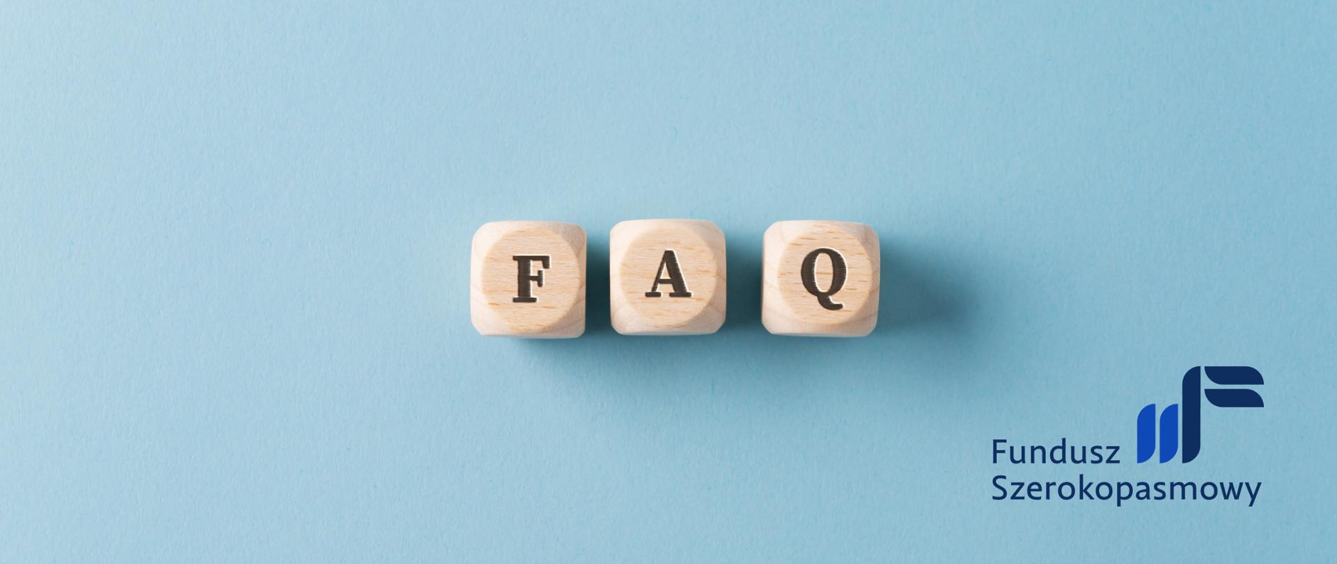 napis na kościach do gry FAQ logo Fundusz Szerokopasmowy 