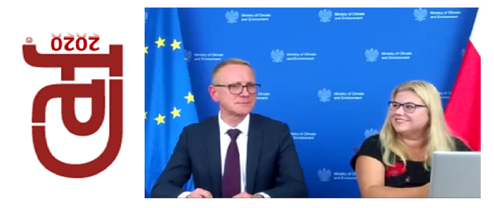Webinarium CAF2020 w MKiŚ_Grzegorz Mroczek dyrektor generalny MKiŚ i Agnieszka Tomaszewska Naczelnik Wydziały w MKiŚ