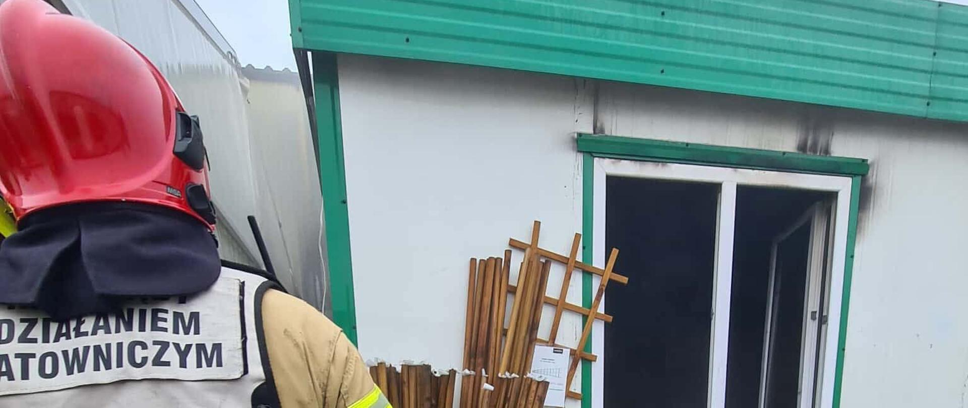 Pożar kontenera biurowego ul. Stanisława Staszica 