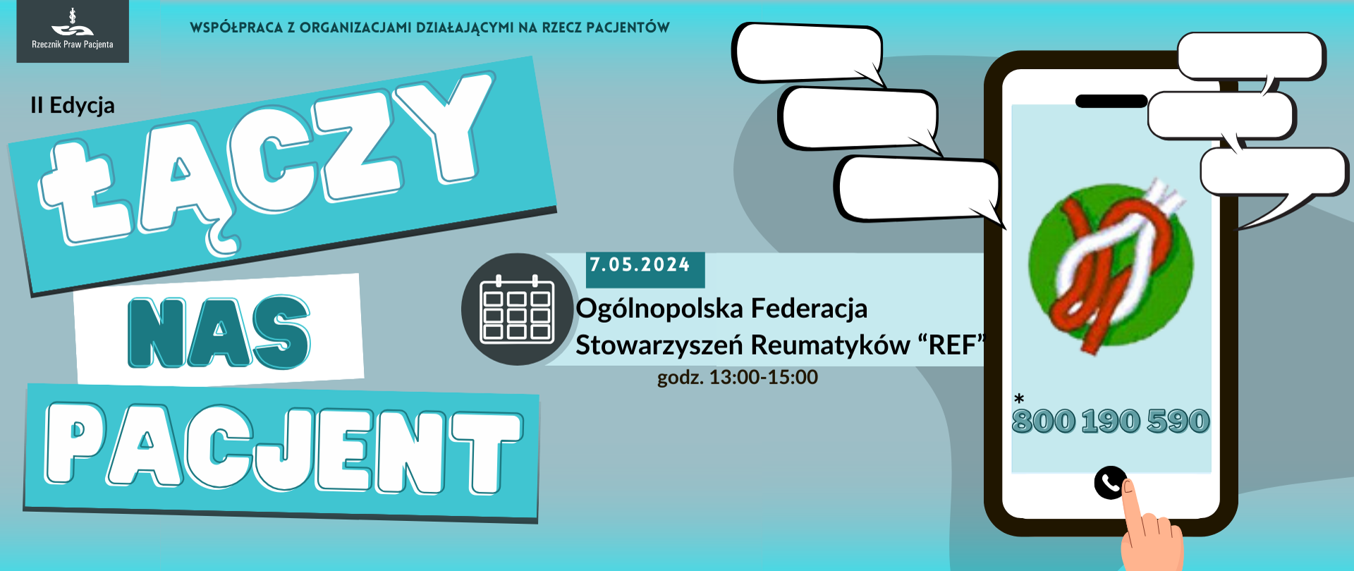 Baner łączy nas pacjent. REF