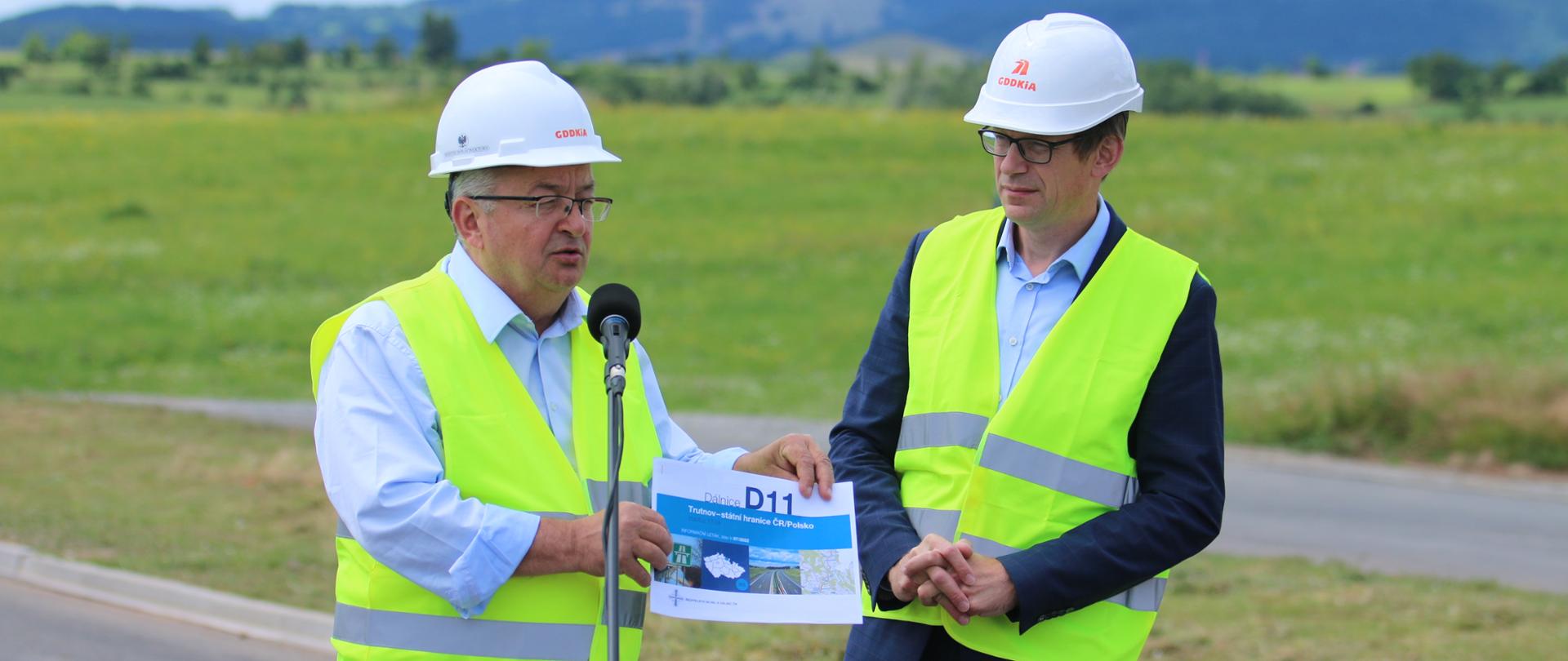 Minister infrastruktury Andrzej Adamczyk i minister transportu Republiki Czeskiej Martin Kupka