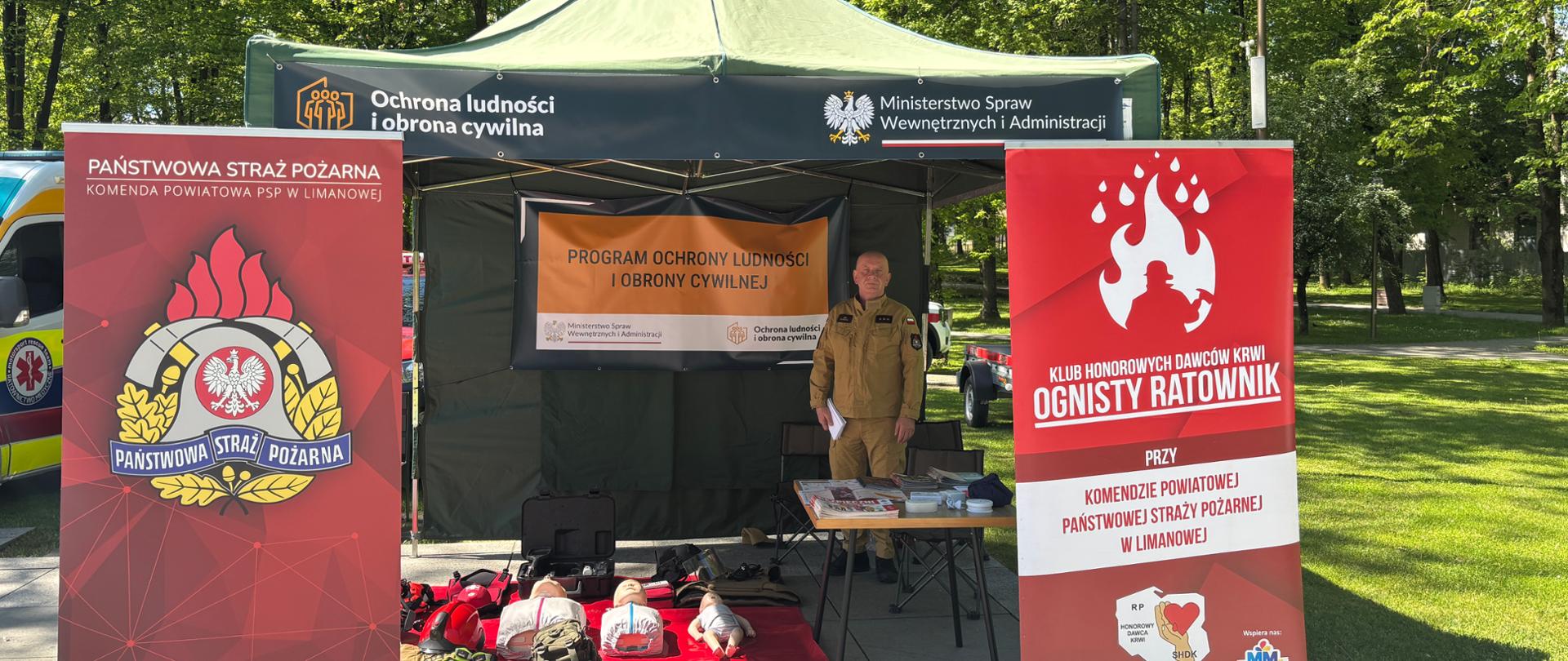 Limanowski Głos Profilaktyki - Akademia Ochrony Ludności i Obrony Cywilnej w Parku miejskim w Limanowej. 