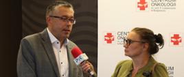 Artur Michalski, zastępca prezesa zarządu NFOŚiGW w siedzibie beneficjenta Centrum Onkologii w Bydgoszczy podczas udzielania wywiadu