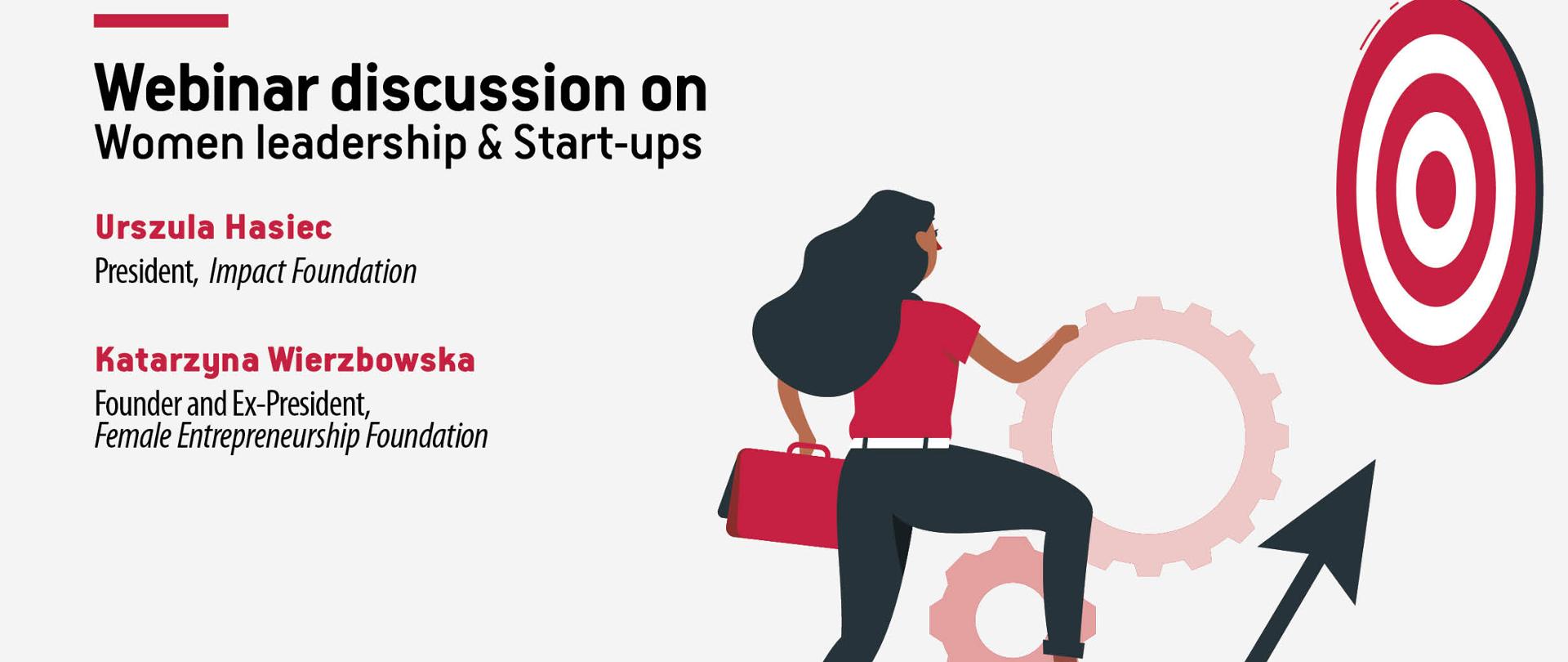 Official poster of the webinar on Women leadership and Startups