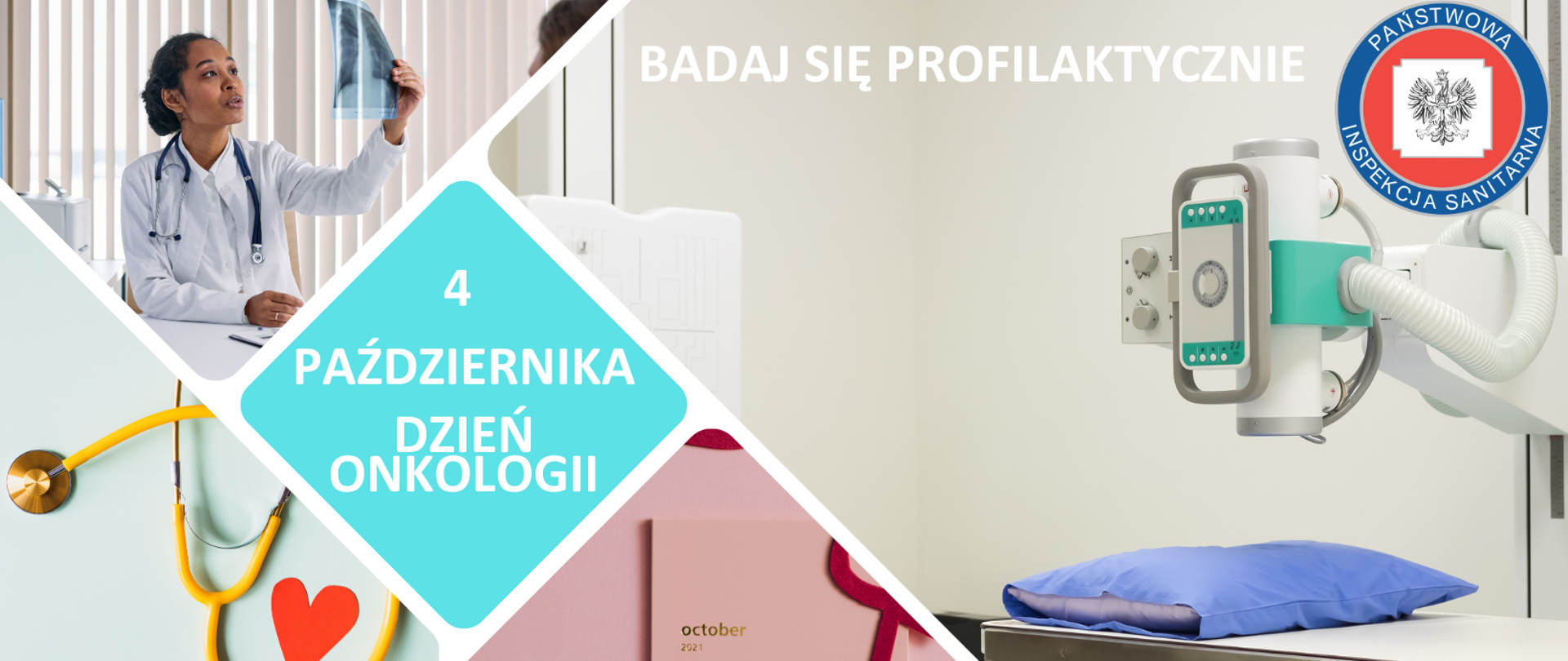 baner w formie graficznej zachęca do udziału w badaniach profilaktycznych, które pozwolą zapobiec i wcześnie wykryć groźne choroby. 