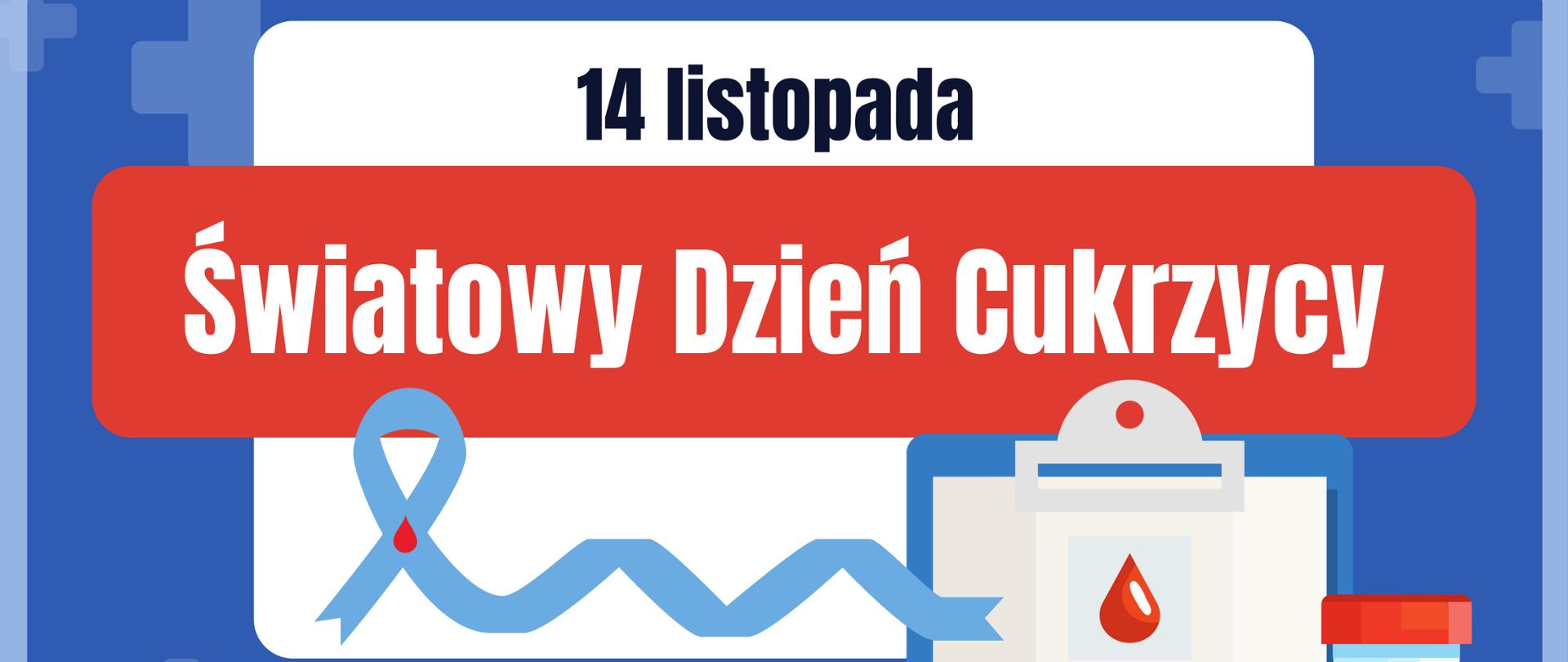 Plakat informujący o Światowym Dniu Cukrzycy 