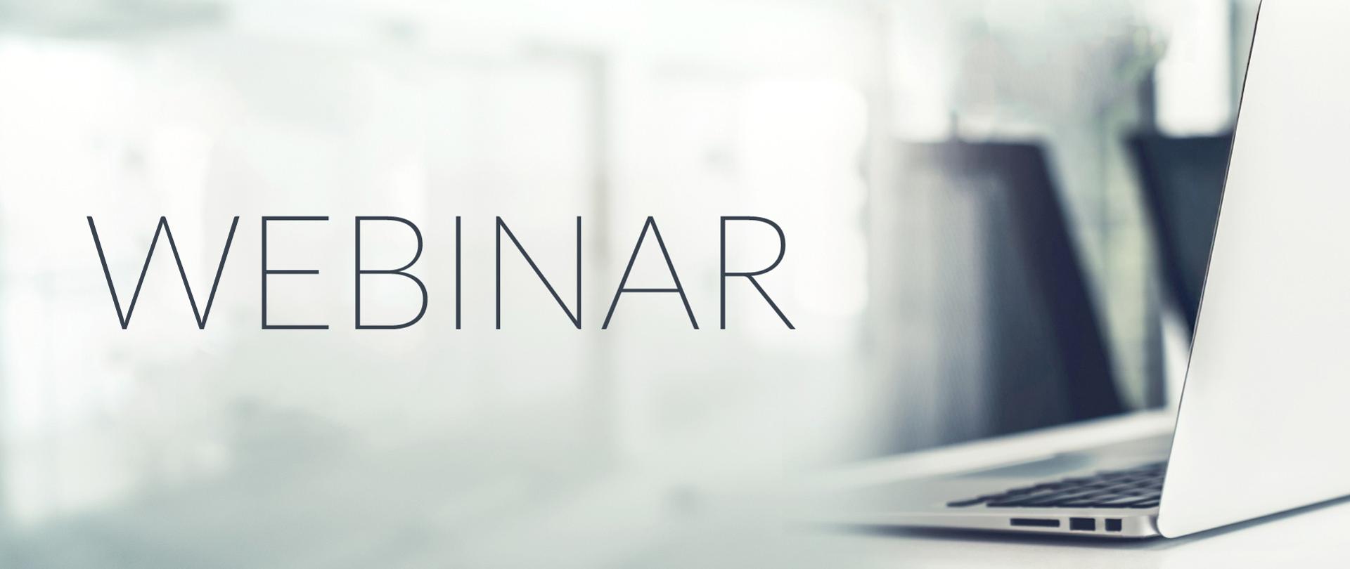 laptop i napis: webinar