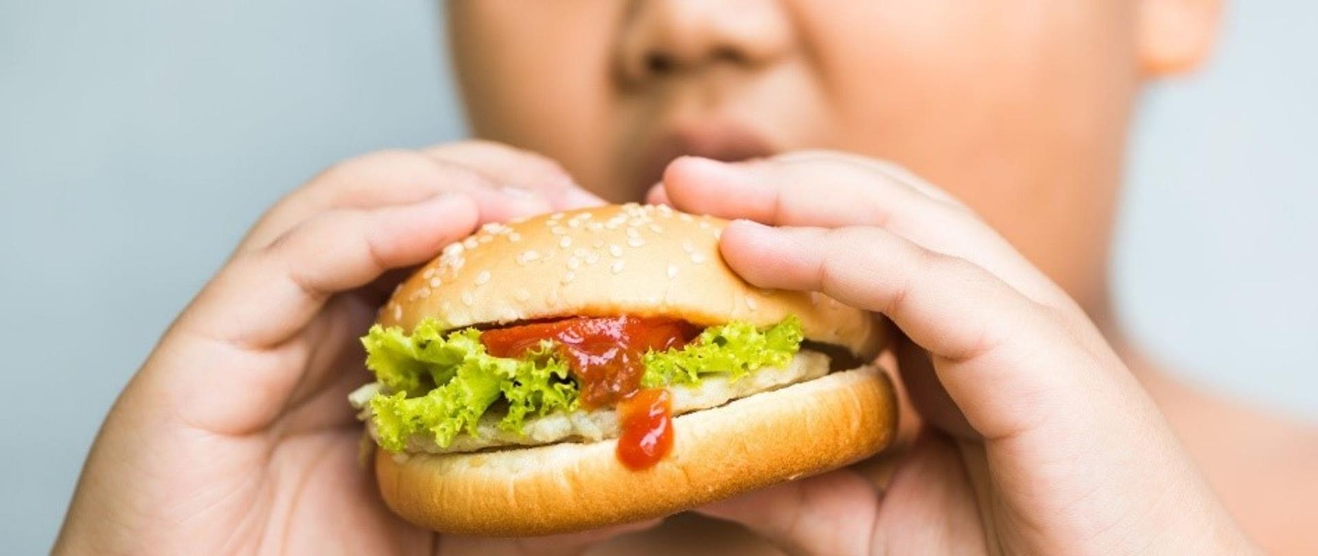dziecko trzymające hamburgera