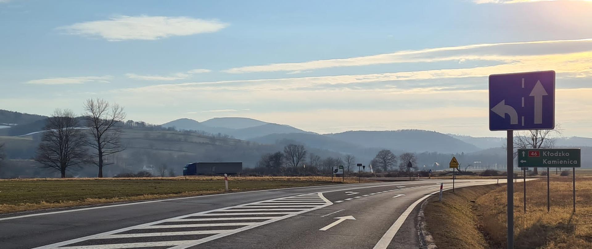 Fragment DK46 na odcinku granica woj. opolskiego i śląskiego - obwodnica Kamienicy