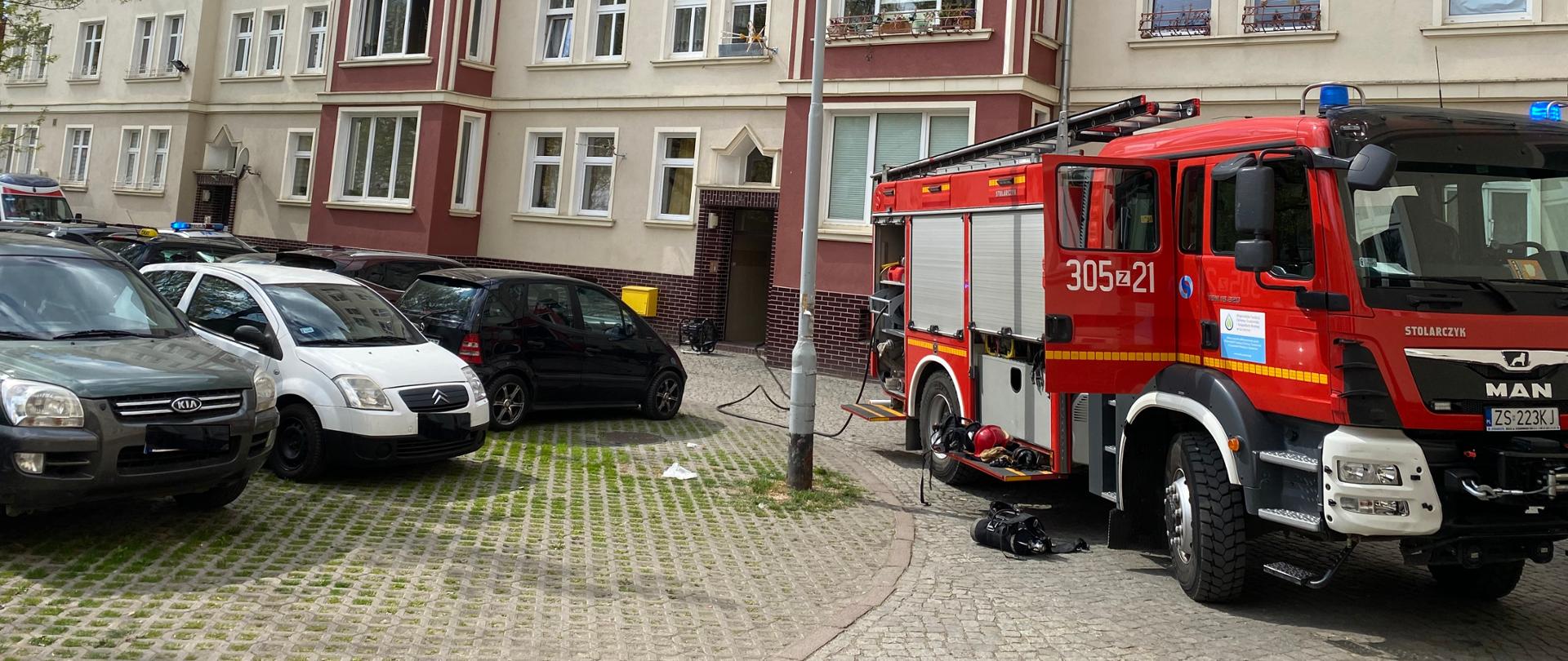 Pożar mieszkania przy ulicy Montwiłła