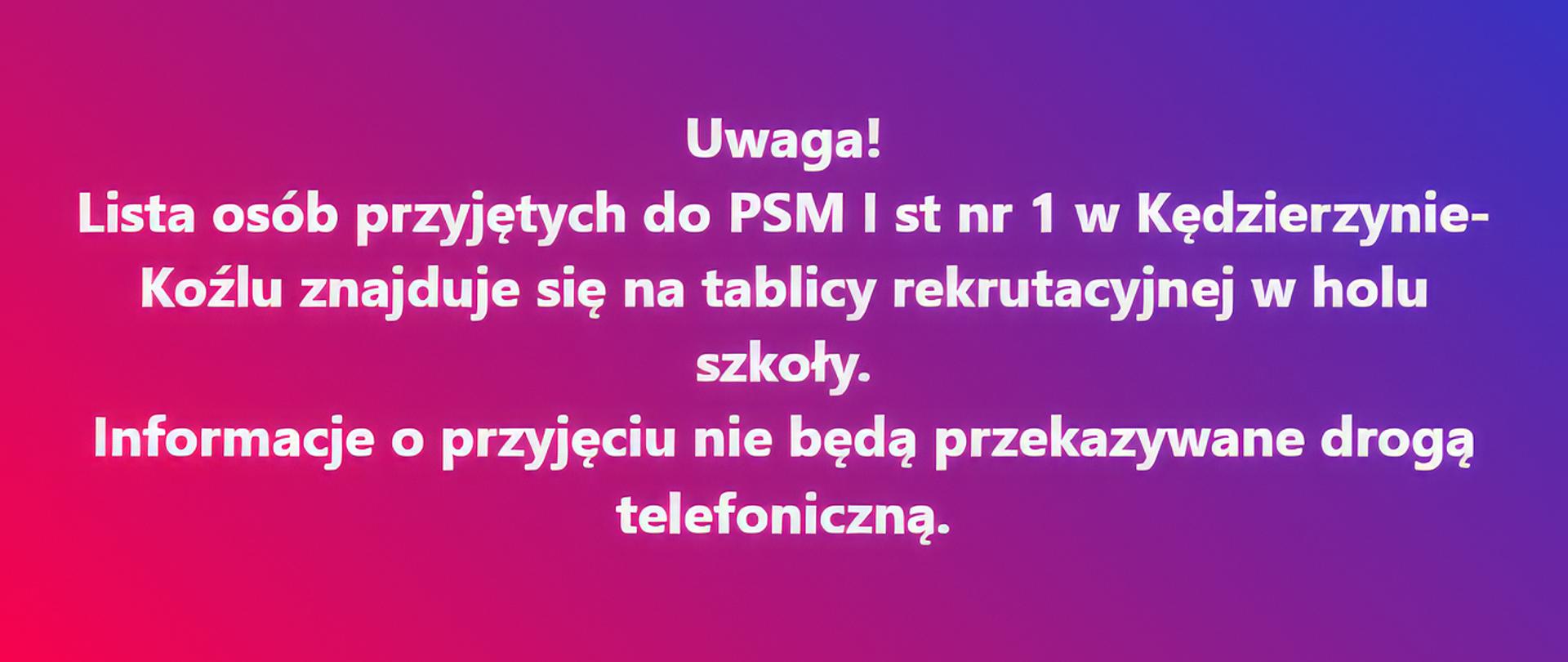 Baner z tekstem