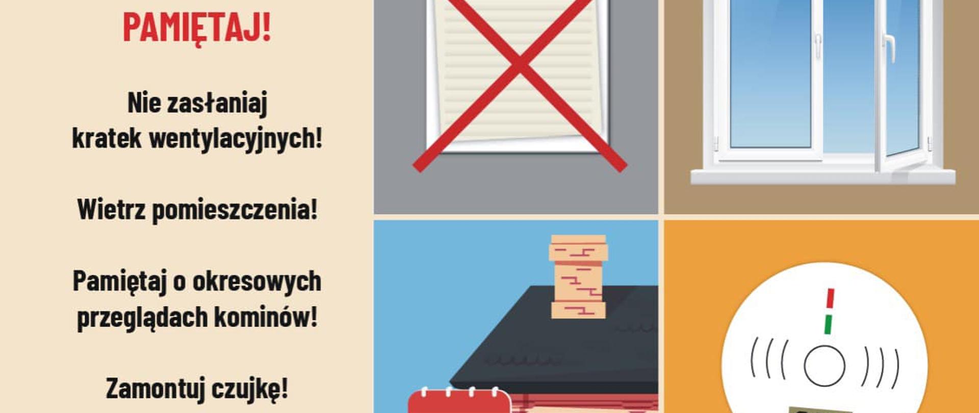 Infografika dotycząca przeglądów kominów.