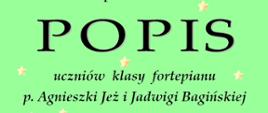 Czarny napis dotyczące popisu na zielonym tle z obecnymi czterema gwiazdami