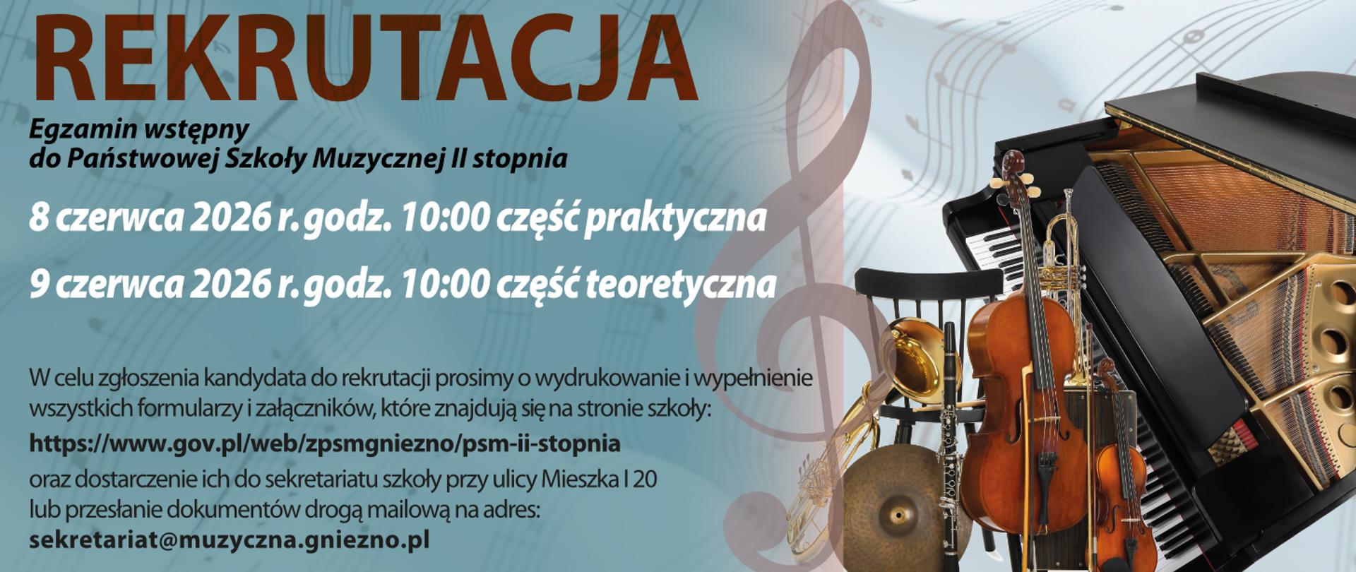 na niebieskim tle informacje dotyczące rekrutacji