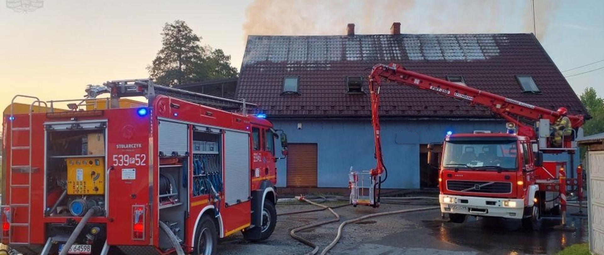 Pożar budynku w miejscowości Chojnik