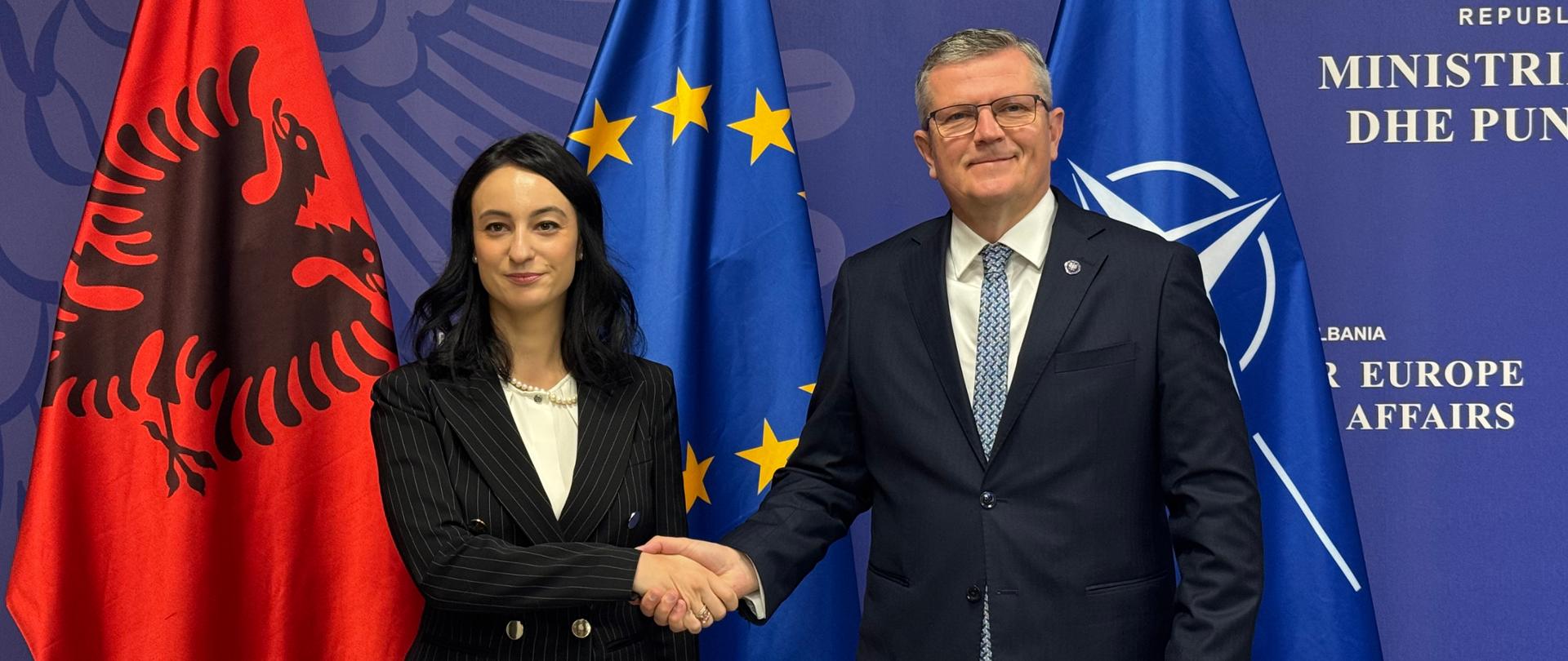 Secretary of State Marcin Bosacki held political consultations with Albanian Deputy Minister for Europe and Foreign Affairs Megi Fino.