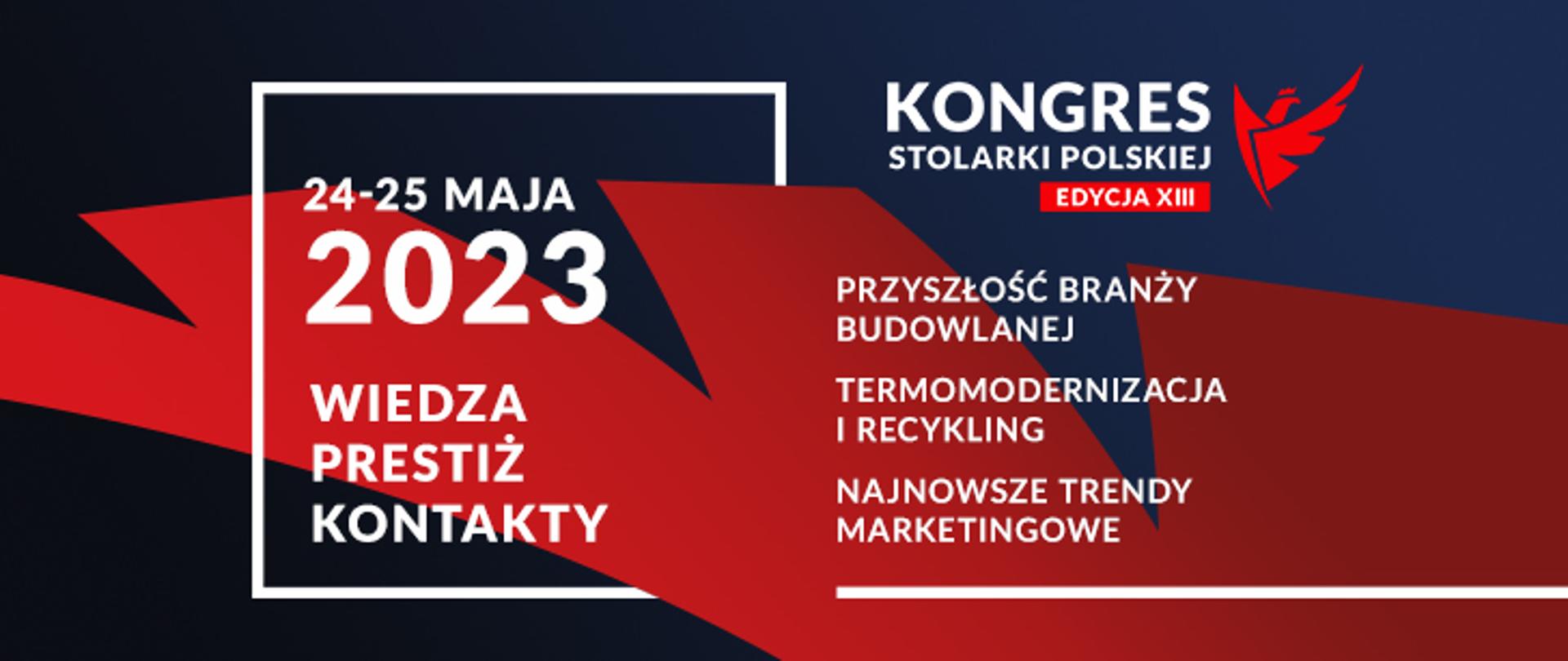 grafika trzynastego Kongresu Stolarki Polskiej z datą 24-25 maja 2023