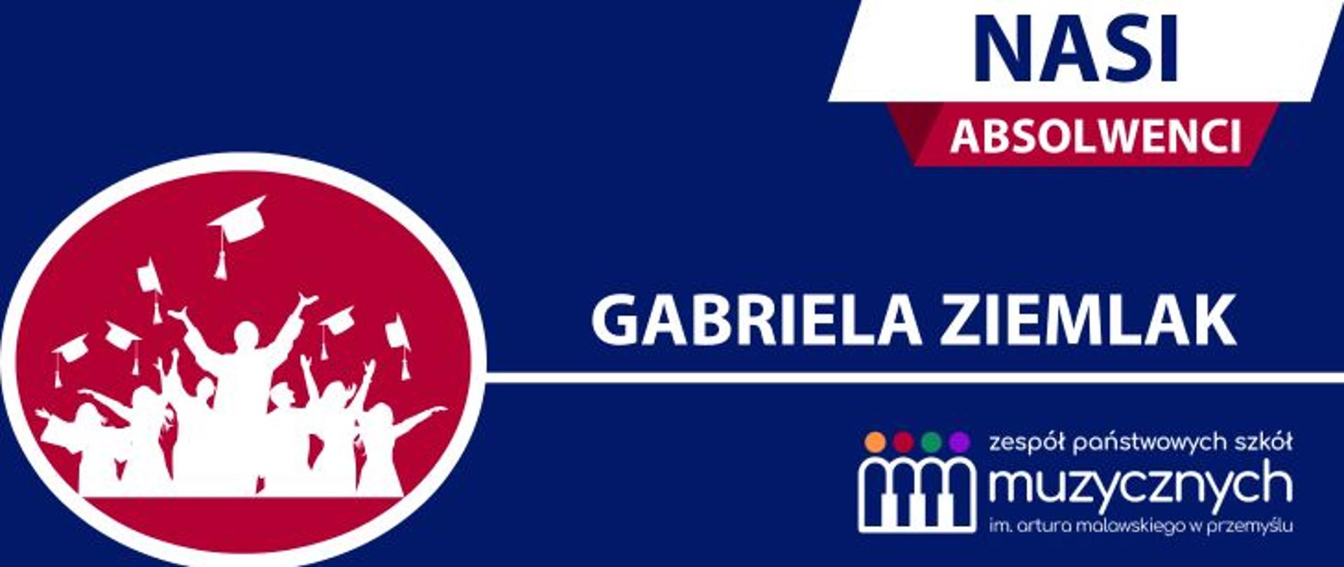 Grafika_informacyjna_do_serii_Nasi_Absolwenci_-_post_o_Gabrieli_Ziemlak_Grafika_niebieska,_symbol_absolwentów,_nazwa_serii_i_logo_szkoły_