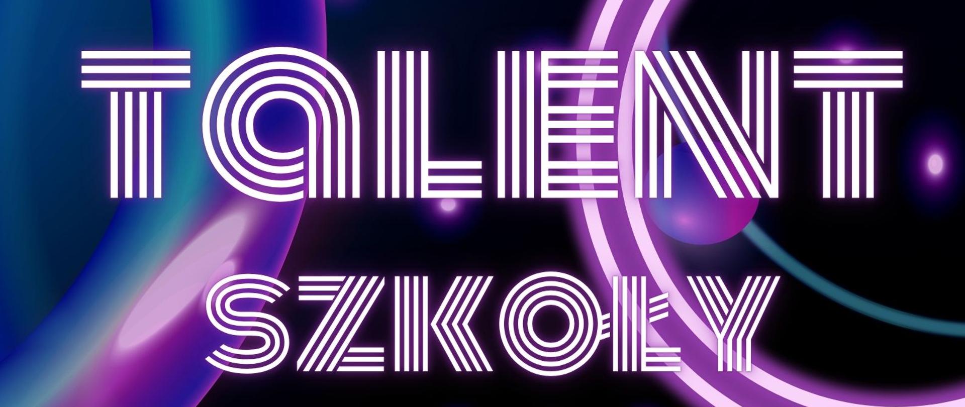 Plakat wydarzenia muzycznego w nowoczesnym, neonowym stylu. Na ciemnym tle widoczne są kolorowe, abstrakcyjne kształty przypominające planety i świetlne pierścienie w odcieniach fioletu, różu i niebieskiego.
Duży napis na środku głosi: „Talent Szkoły Muzycznej 2026”. Poniżej znajduje się informacja: „Pod patronatem Prezydenta Miasta Ełku”.
Niżej umieszczono szczegóły wydarzenia: „Koncert finałowy”, data „22 kwietnia 2026”, godzina „17:00” oraz miejsce „Ełckie Centrum Kultury”.
Na dole plakatu widoczne są logotypy organizatorów i partnerów.