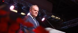 Premier Donald Tusk podczas wystąpienia w Wałbrzychu