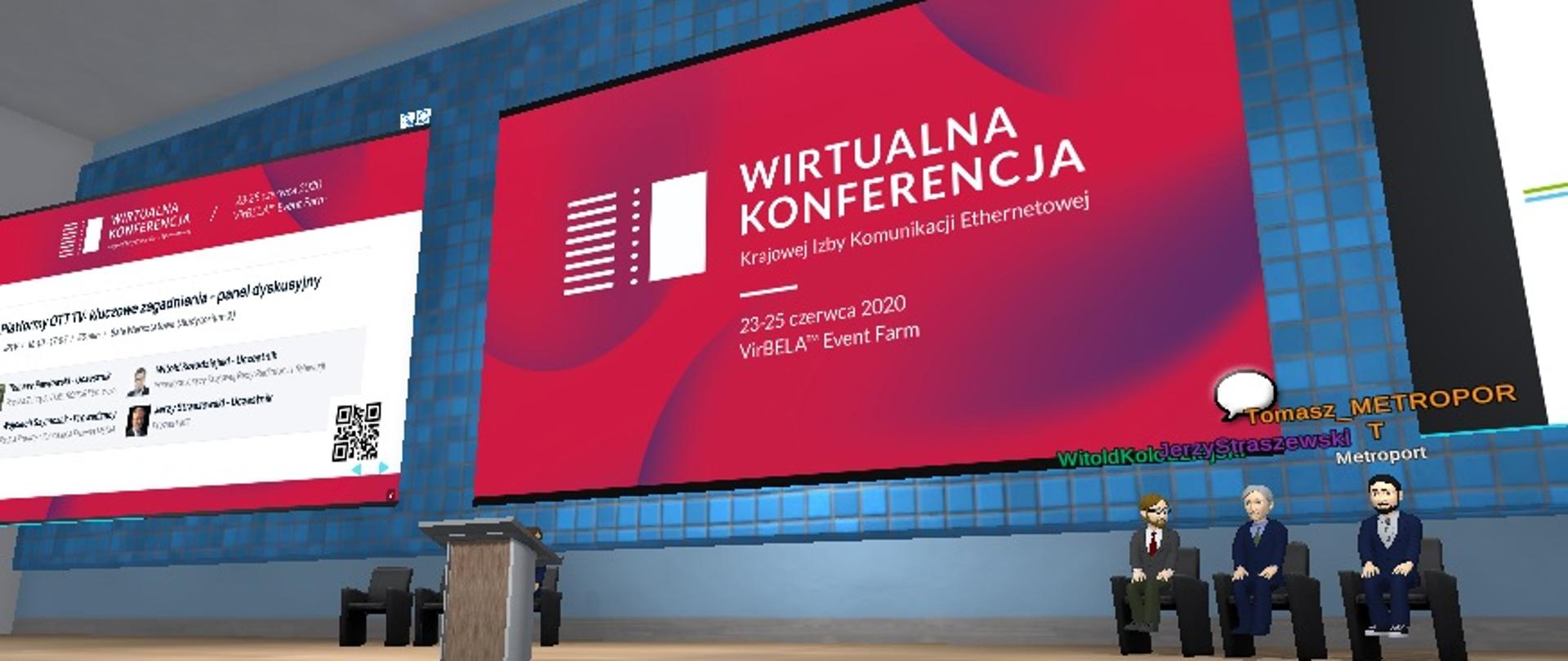 Zrzut ekranu prezentujący Wirtualną Konferencję KIKE