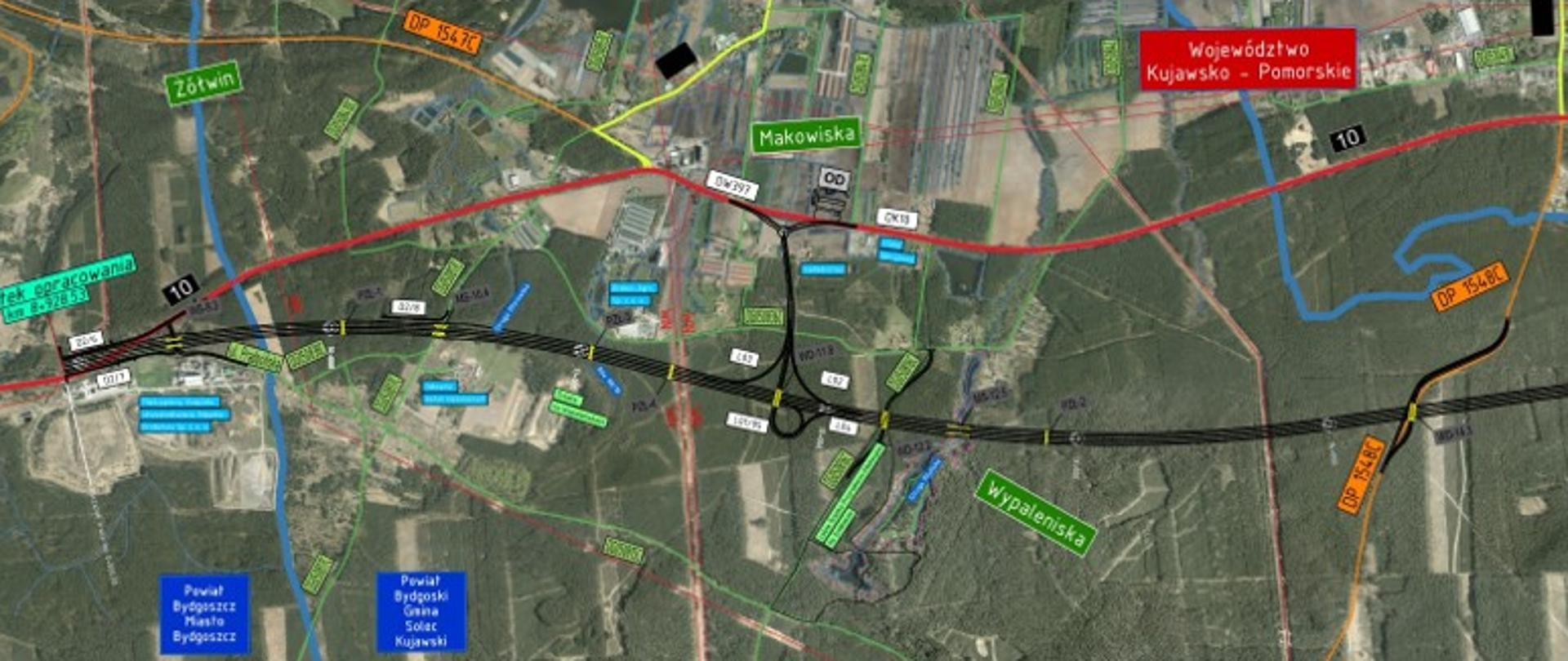 Przebieg S10 Emilianowo - Solec