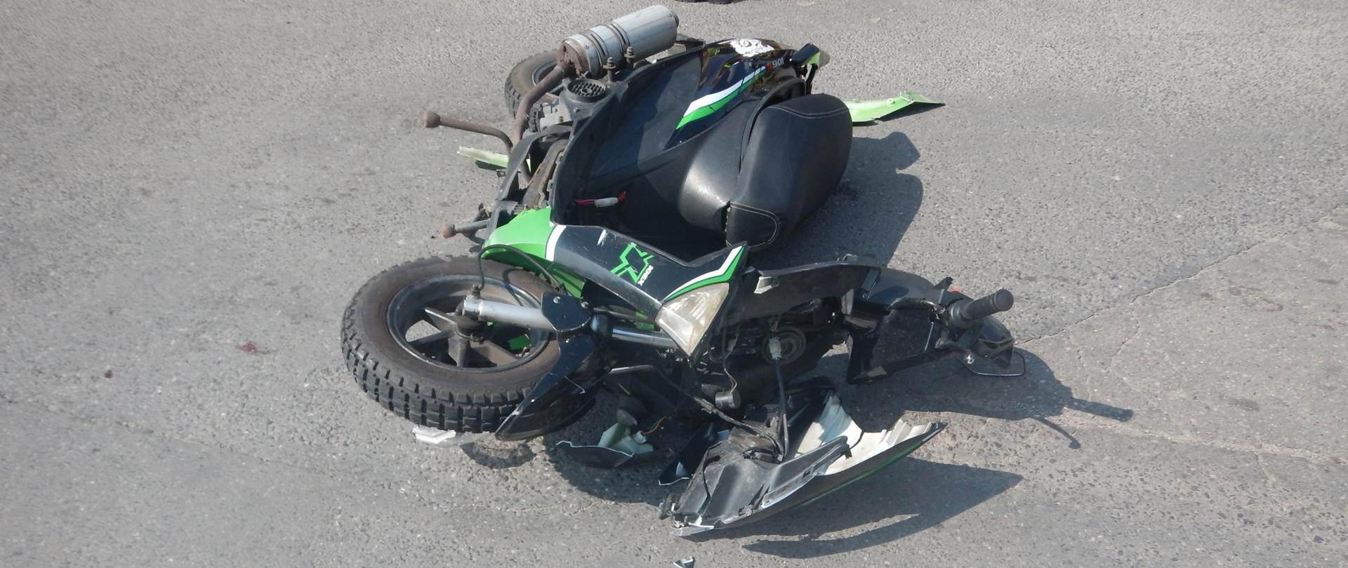 Motorower po kolizji