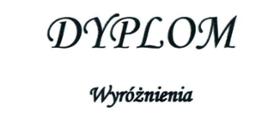 Zdjęcie przedstawia czarno-biały dyplom wyróżnienia dla ucznia Miłosza Matyszczaka podczas konkursu.