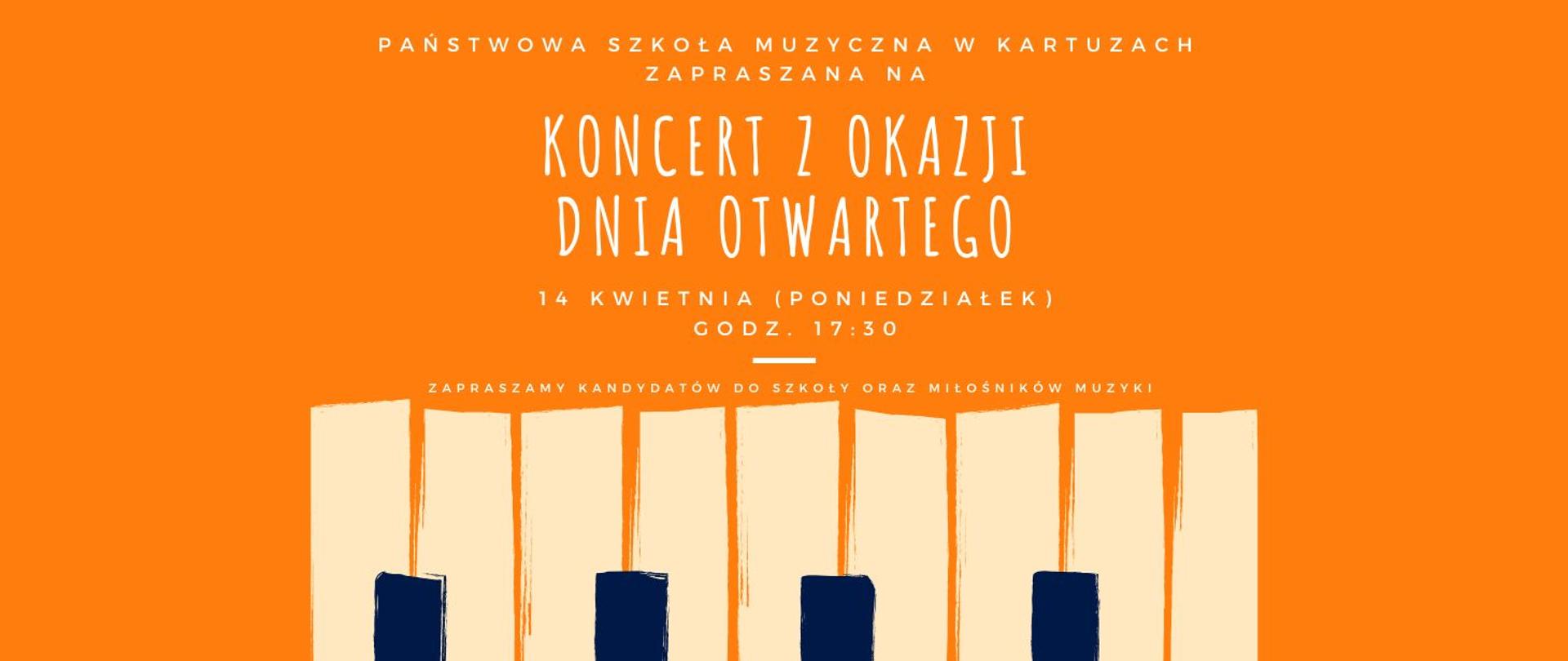 informacja o koncercie na pomarańczowym tle