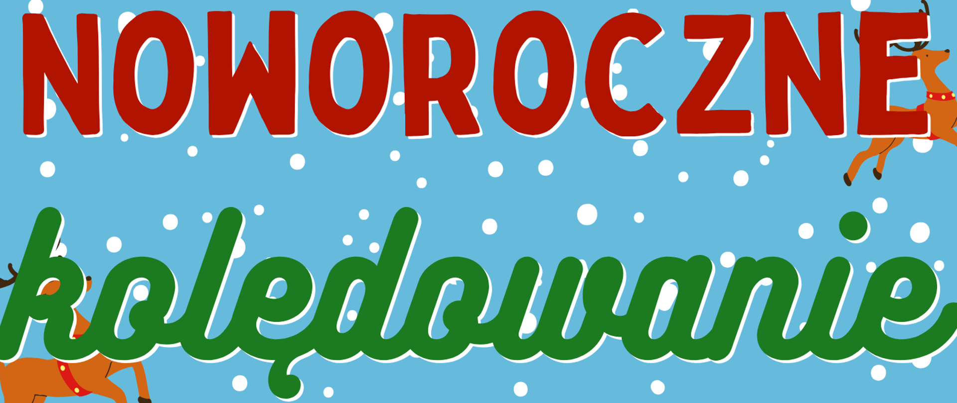 Plakat w niebiesko-białych kolorach w zimowej tonacji z napisami: Noworoczne kolędowanie klasy fortepianu Piotra Wilka, 11 stycznia 2024r. (czwartek) godz. 18.00, sala koncertowa, zapraszamy. Na dole w obu rogach logo szkoły. 