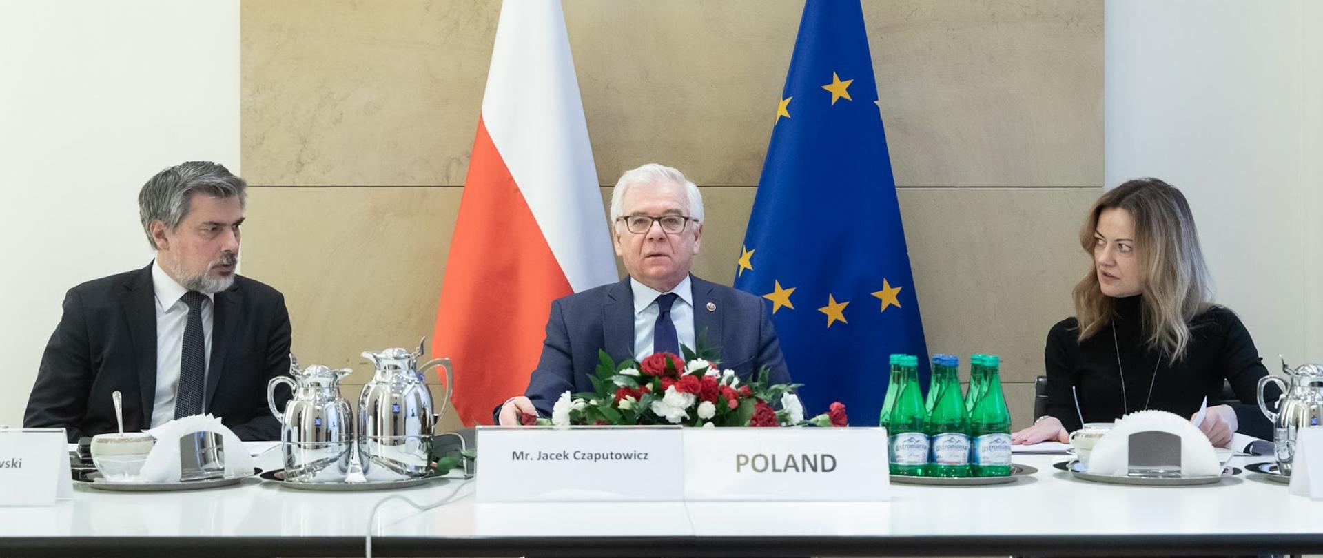 2020.04.03 Warszawa . Minister Jacek Czaputowicz . Wideokonferencja FAC .Fot. Tymon Markowski / MSZ