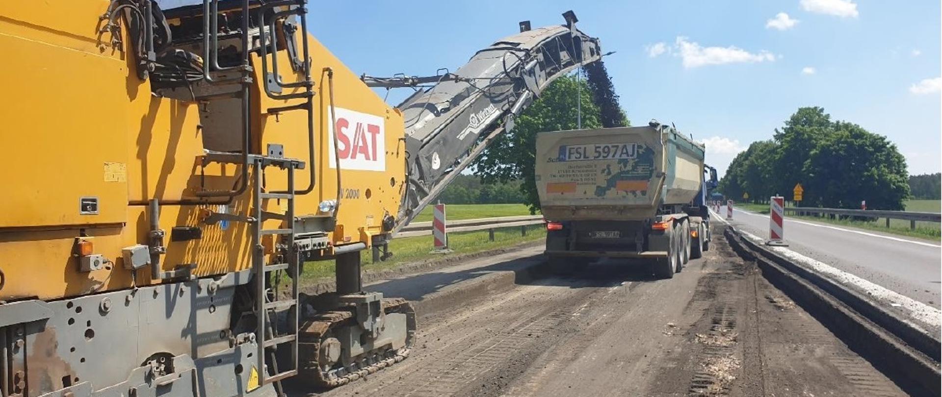 Frezowanie nawierzchni drogi