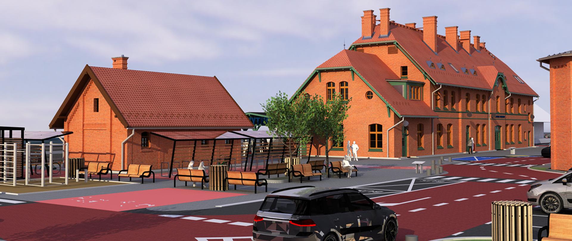 Dworzec w Szczytnie - wizualizacja