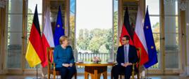 Angela Merkel i Mateusz Morawiecki podczas spotkania.
