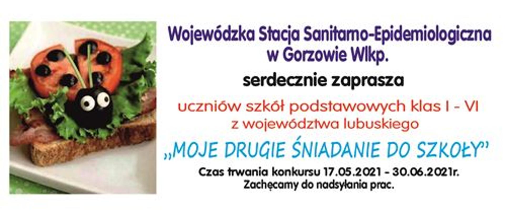 baner promujący konkurs fotograficzny, obok kolorowa kanapka