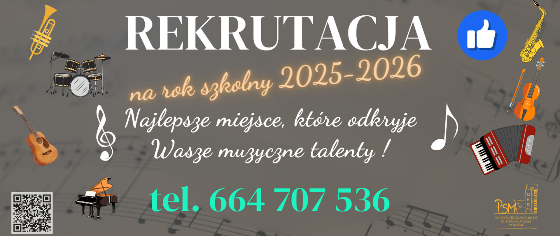 Grafika informująca o rektutacji na rok szkolny 2025-2026