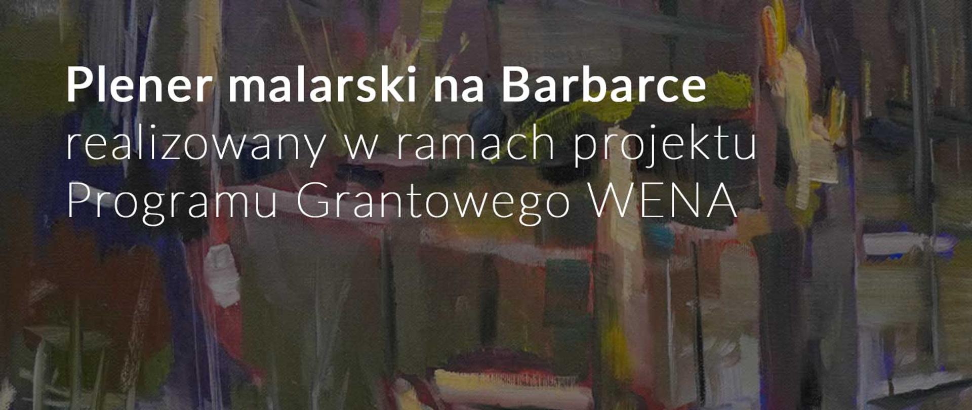 Baner z tytułem na tle przyciemnionego zdjęcia obrazu