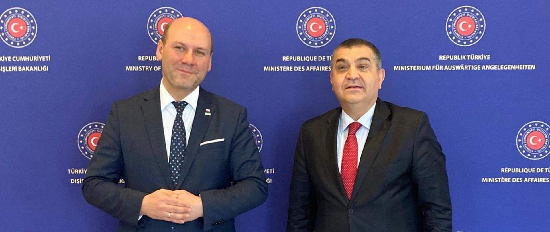 Deputy foreign minister Szymon Szynkowski vel Sęk and his Turkish counterpart Faruk Kaymakcı