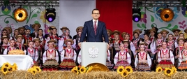 Premier Mateusz Morawiecki podczas wystąpienia w Wąwolnicy (fot. KPRM)