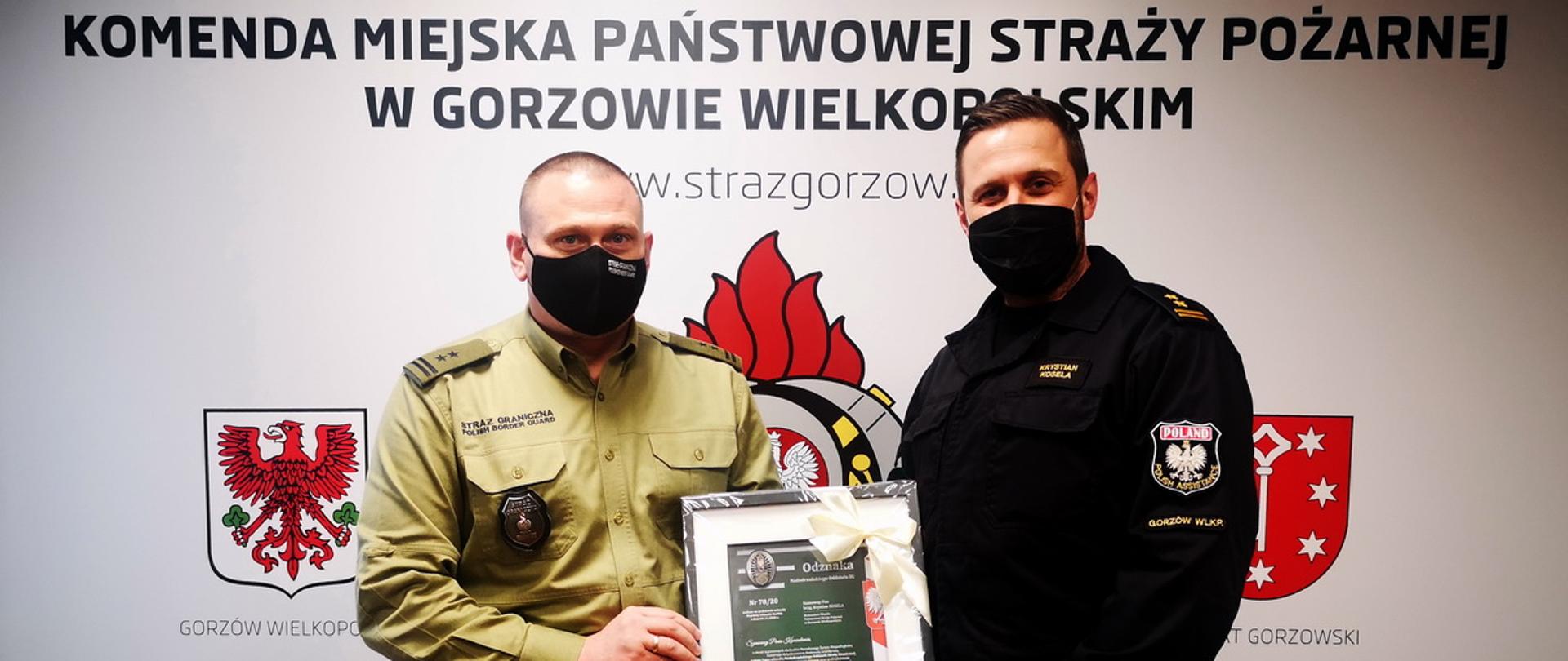 Komendanci Straży Granicznej i Państwowej Straży Pożarnej w Gorzowie Wlkp.