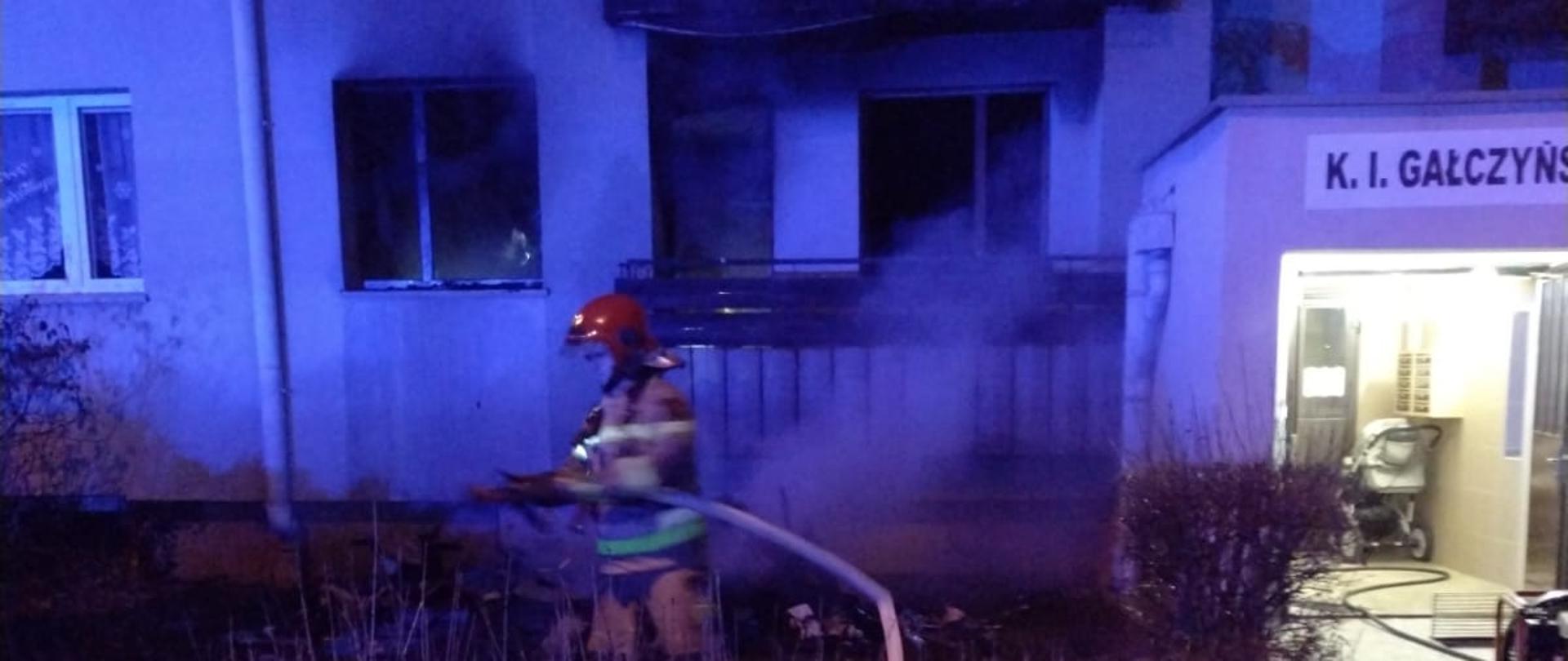 Pożar mieszkania w Legnicy przy ul. Gałczyńskiego