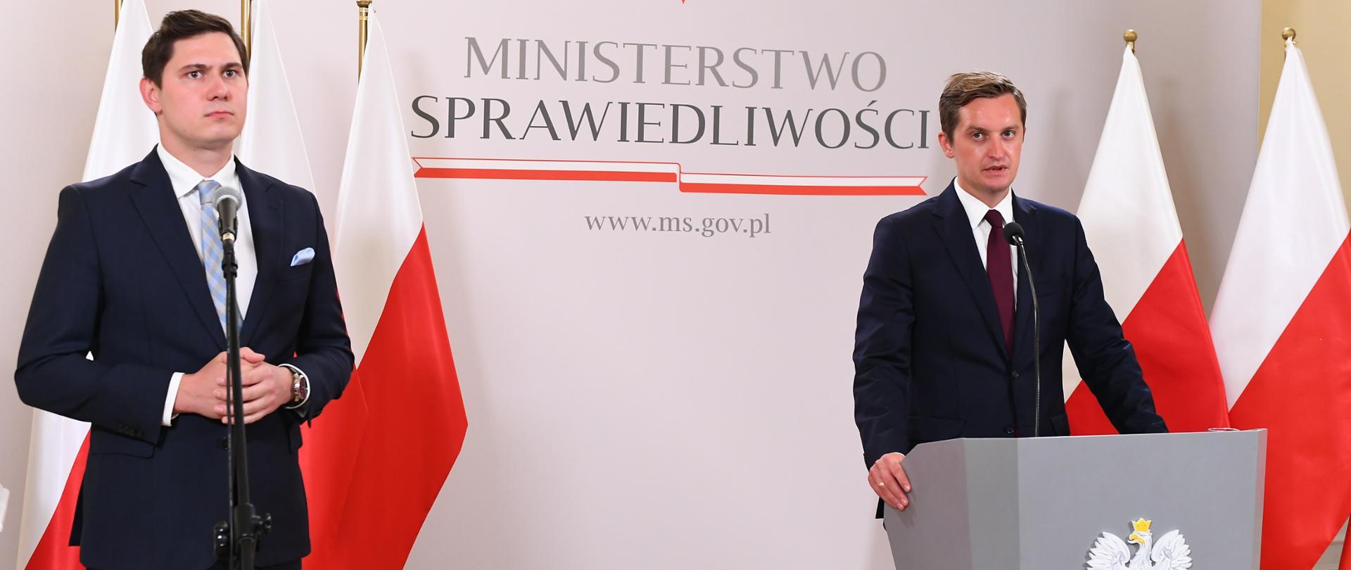 Konferencja prasowa w Ministerstwie Sprawiedliwości z udziałem wiceministra Sebastiana Kalety