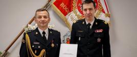 Komendant Główny PSP odczytuje decyzję personalną powierzenia obowiązków st. bryg. Jackowi Strużyńskiemu