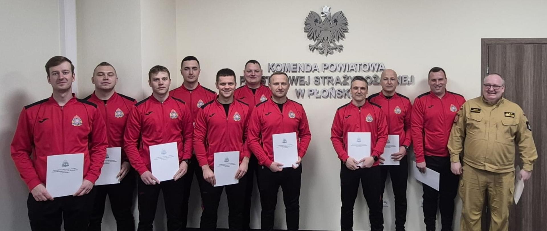 Spotkanie Komendanta Powiatowego PSP w Płońsku ze strażakami sportowcami