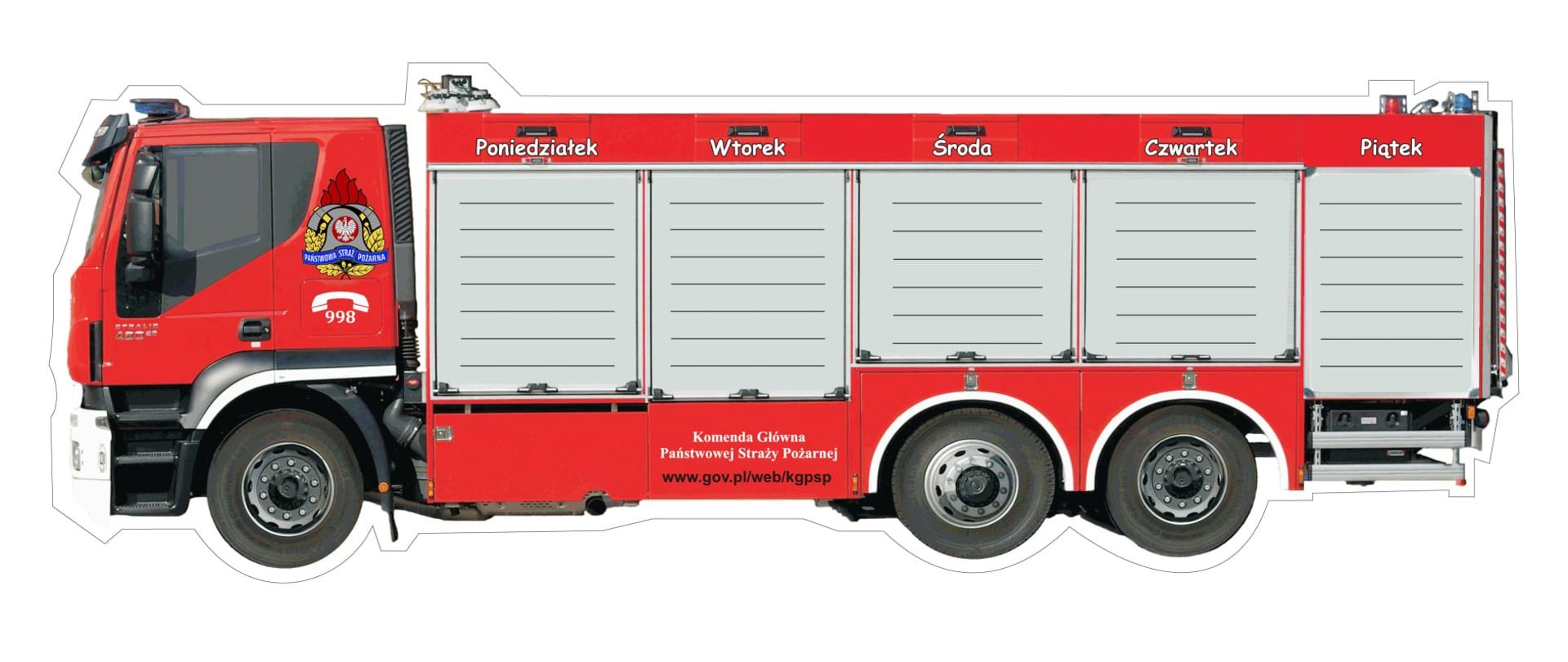 Plan lekcji w formie samochodu strażackiego